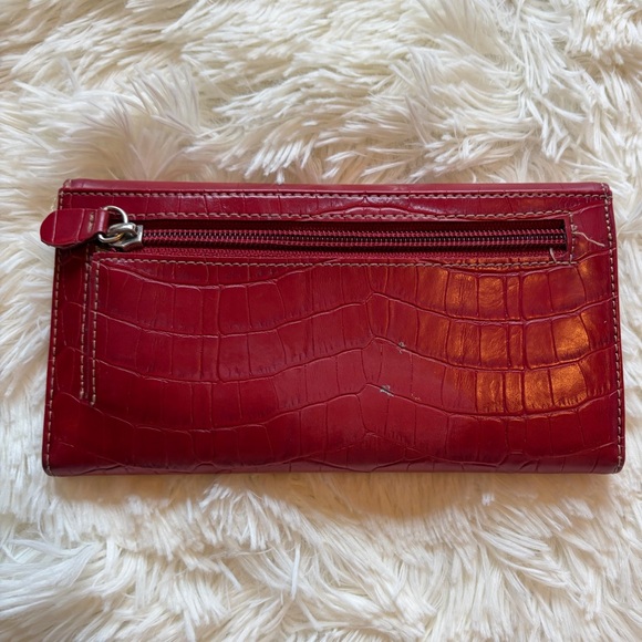 Prada VINTAGE Red Embossed Leather Wallet - Picture 3 of 7